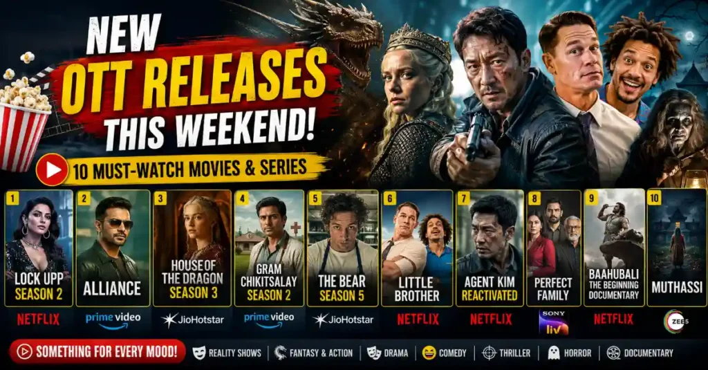 New OTT Releases This Weekend: 10 Best Movies & Web Series on Netflix, Prime Video and JioHotstar