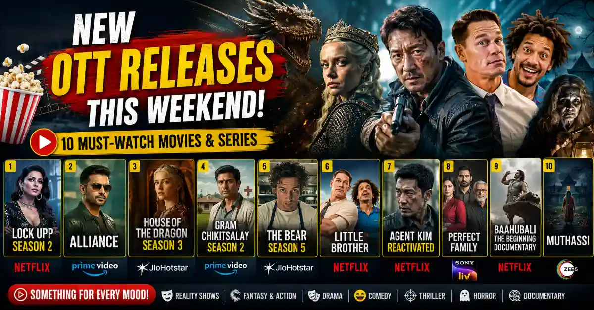 New OTT Releases This Weekend: 10 Best Movies & Web Series on Netflix, Prime Video and JioHotstar