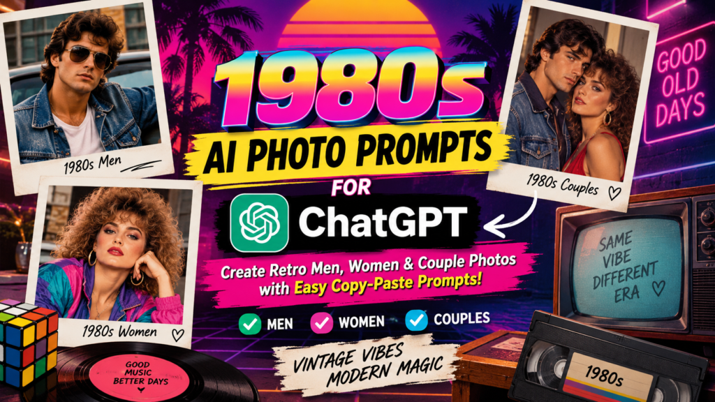 1980s AI Photo Prompts: Viral ChatGPT 80s Trend for Instagram