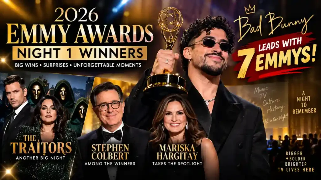 2026 Emmy Awards Night 1 Winners: Bad Bunny Leads With 7 Emmys